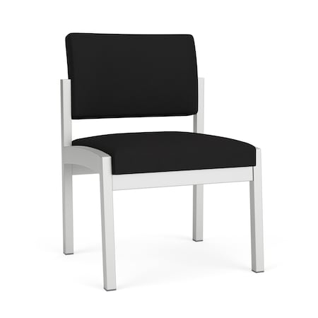 Lesro Lenox Steel Armless Guest Chair, Black/Onyx Seat, Black/Onyx Back, 22.5 W 24.5 L 32 H, No Arms LS1102
